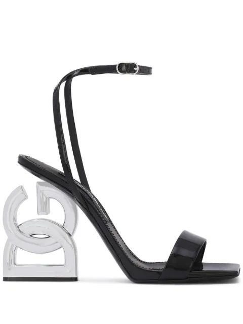 Dolce & Gabbana 3.5 105mm patent leather sandals Black CR1376A1037