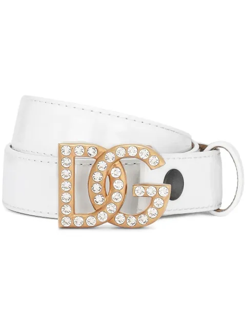 Dolce & Gabbana DG-logo leather belt White BE1550A1037