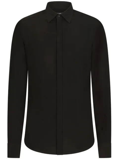 Dolce & Gabbana silk long-sleeve shirt Black G5JL8TFU1UQ