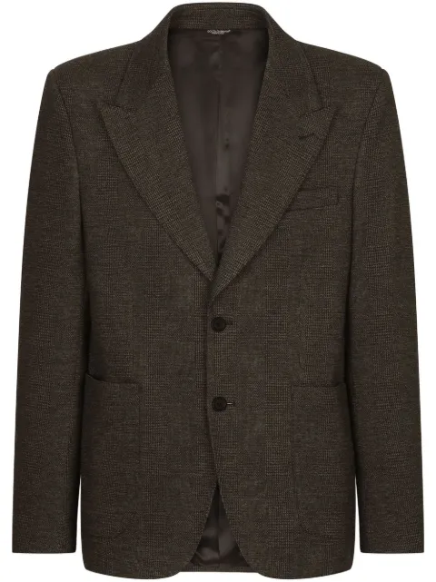 Dolce & Gabbana glen-plaid single-breasted blazer Grey G2RA6TGF155
