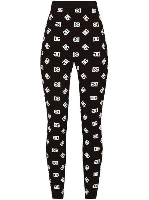 Dolce & Gabbana DG-logo jacquard leggings Black FXI13TJAIK3