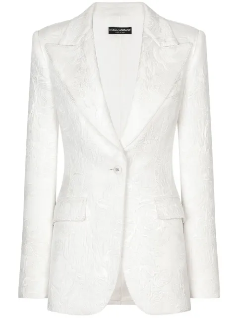 Dolce & Gabbana Turlington floral-brocade blazer White F29QGTHJMB8