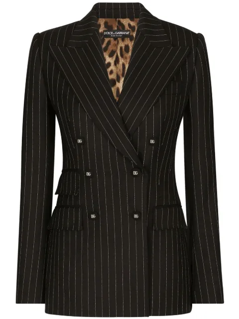Dolce & Gabbana striped double-breasted blazer Black F29DPTFRBC0