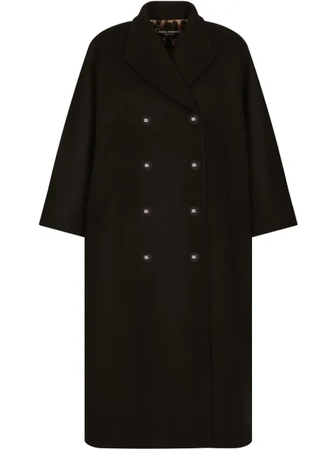 Dolce & Gabbana double-breasted baize coat Black F0C1OTFU3OE