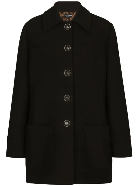 Dolce & Gabbana galalith-button crepe peacoat Black F0C1ITFU3QE