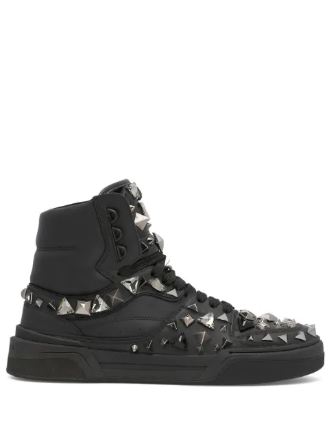 Dolce & Gabbana DG logo studded high-top sneakers Black CS2037AY857