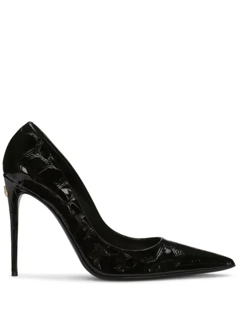 Dolce & Gabbana Décolleté 105mm crocodile-embossed pumps Black CD1718AC850