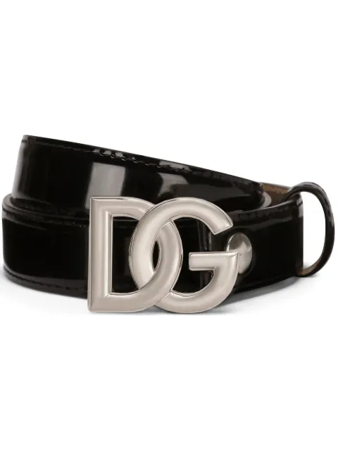 Dolce & Gabbana DG-logo leather belt Black BE1447AI413