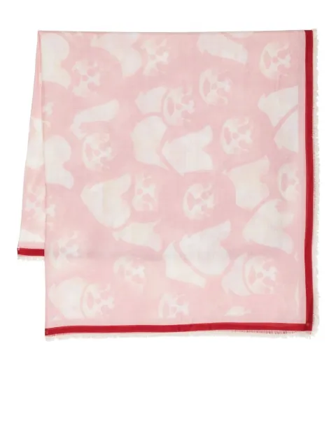 Givenchy face-print logo-jacquard fringed scarf Pink BG00CKG00S