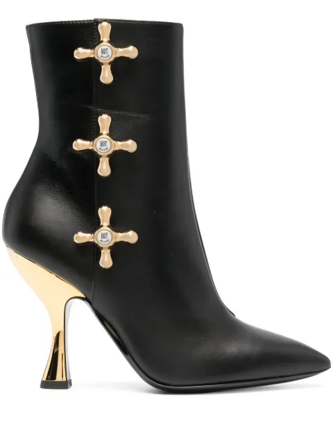 Moschino 100mm faucet-detail leather boots Black MA2133AC0FMF0
