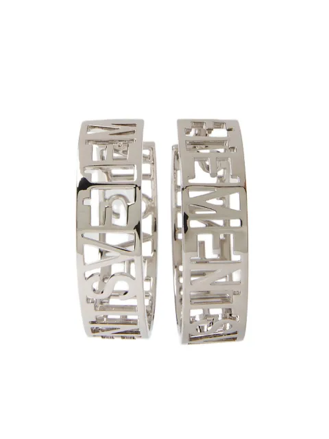 VETEMENTS logo hoop earrings Silver UA53EA500S
