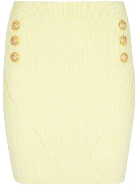 Balmain ribbed-knit mini skirt YF0LB192KB39