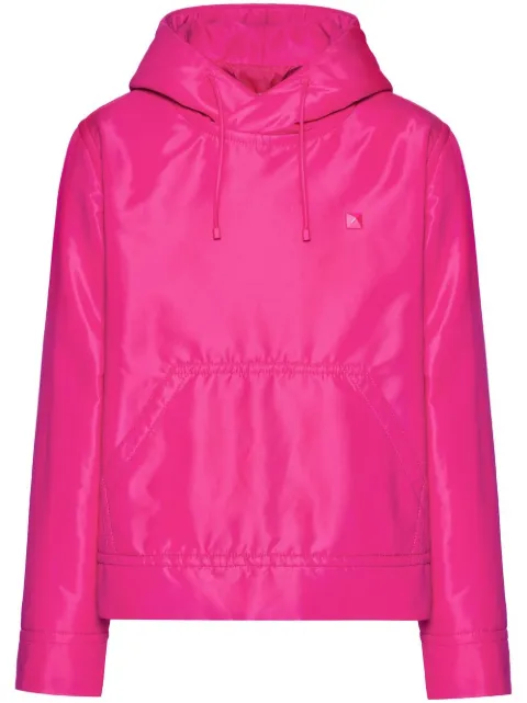 Valentino Garavani stud-detail padded hoodie Pink VCJI267TV
