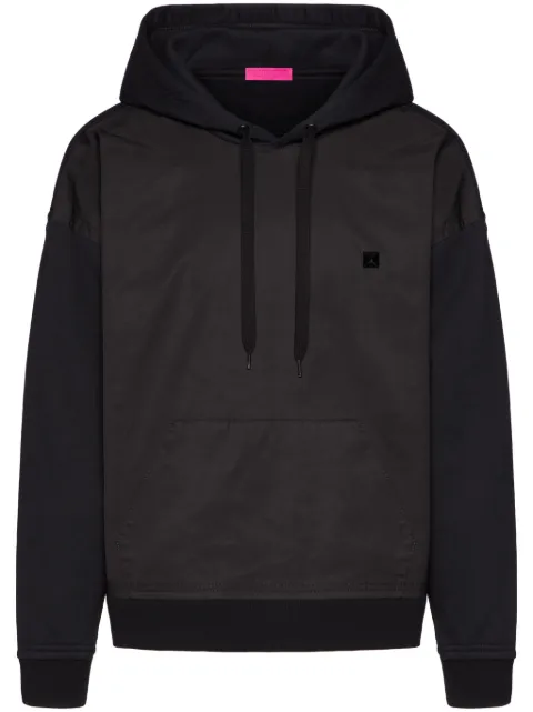 Valentino Garavani stud detail panelled hoodie Black VMF22W8Y3