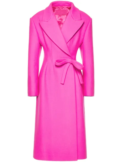 Valentino Garavani Diagonal bow-detail long coat Pink BCA6B56PJ