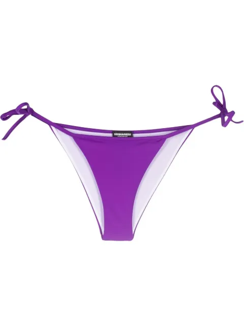 DSQUARED2 logo-print side-tie bikini bottoms Purple D6B083290ISA01