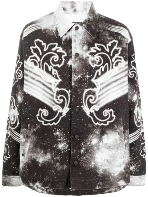 Versace Jeans Couture Space Couture-print long-sleeved shirt Black 73GAS46PES040ENZ