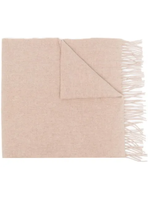 TOTEME fine-knit fringe-edge scarf Neutrals 221881807813