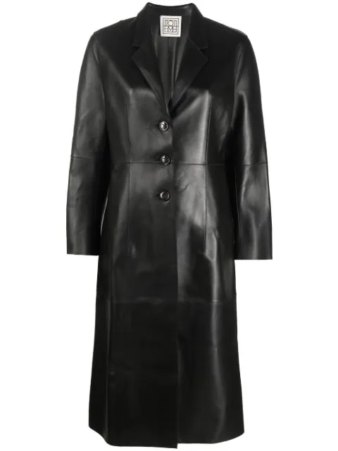 TOTEME single-breasted leather coat Black 2241014737200