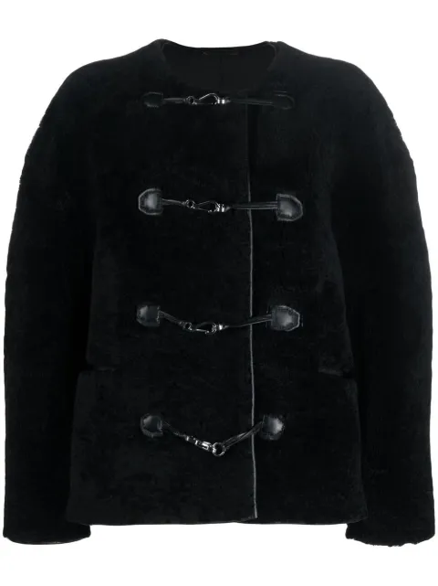 TOTEME Teddy shearling jacket Black 214120604200