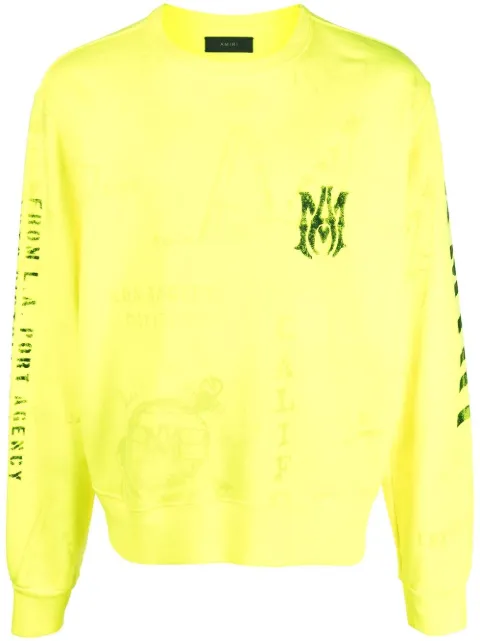AMIRI army stencil crewneck sweatshirt Yellow PF22MJC019