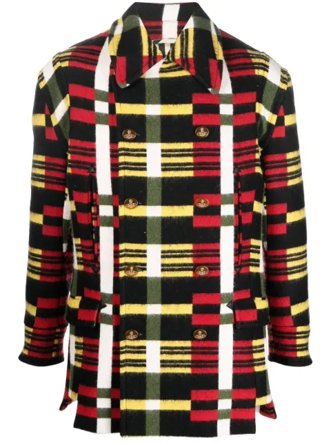 Vivienne Westwood check-print double-breasted coat Black 3D010002W009OSI