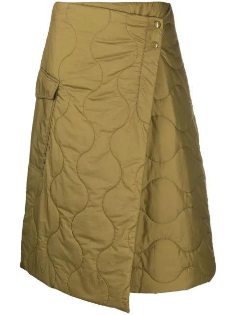 Woolrich quilted wrap skirt Green CFWWSK0044FRUT3069