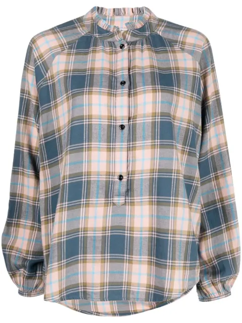 Woolrich check-print ruffle shirt Pink CFWWSI0159FRUT3180