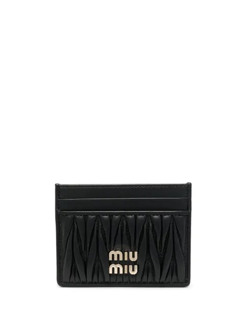 Miu Miu macramé textured card holder Black 5MC0762FPP