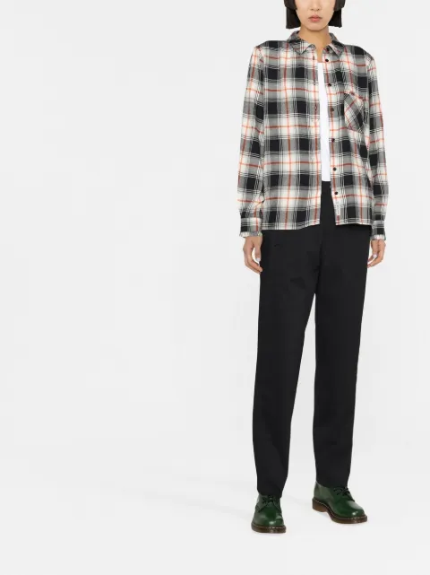 Woolrich checked long-sleeve shirt Black CFWWSI0158FRUT3180