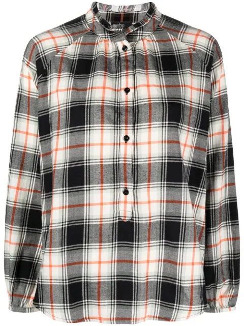 Woolrich check-print ruffle shirt Black CFWWSI0159FRUT3180