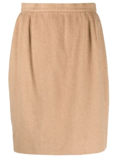 Valentino Garavani Pre-Owned 1980s gathered detailing pencil skirt Neutrals VALE250HL