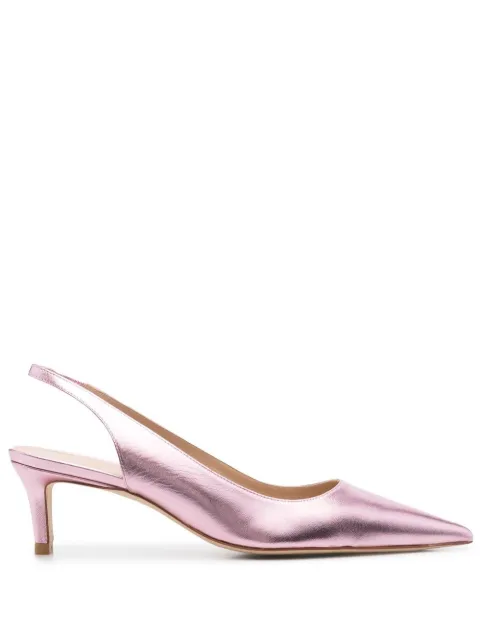 Stuart Weitzman metallic-effect pointed pumps Pink SA780LID