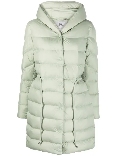 Woolrich Ellis long feather-down jacket Green CFWWOU0663FRUT2635