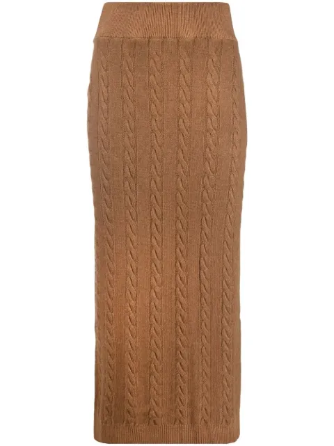 Woolrich cable-knit virgin-wool midi skirt Brown CFWWSK0045FRUF06287370