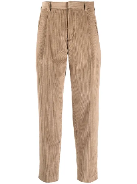 Woolrich pleat-detail corduroy trousers Brown CFWWTR0134FRUT31548926