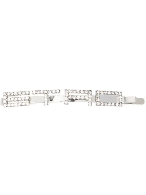 ETRO crystal-embellished logo-lettering hairclip Silver 529680036