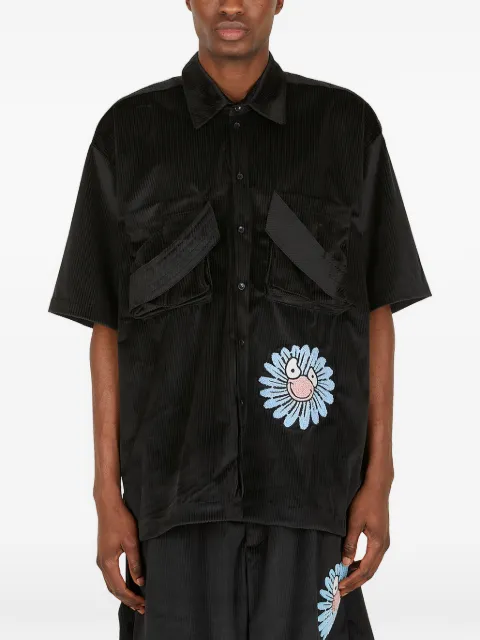 Garbage Tv appliqué pocket shirt Black 3011