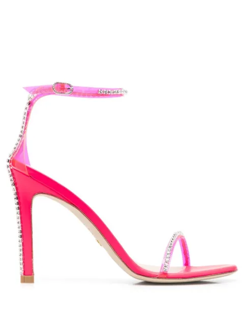 Stuart Weitzman crystal-embellished 120mm heel sandals Pink SC009FUP