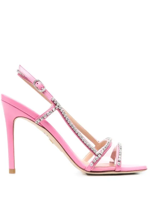 Stuart Weitzman Mondrian Glam crystal-embellished 100mm sandals Pink SC243PVR