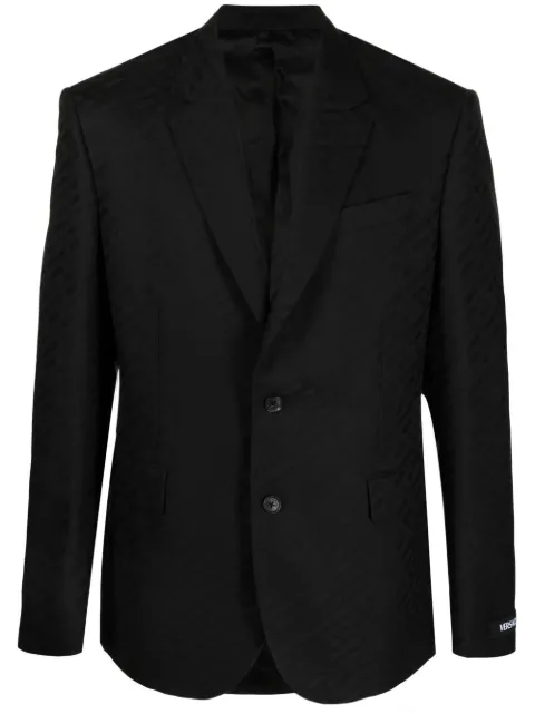 Versace La Greca single-breasted wool blazer Black 10060091A04315