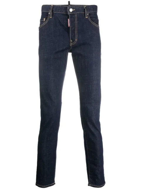 DSQUARED2 logo-print slim-fit jeans Blue S74LB1198S30664