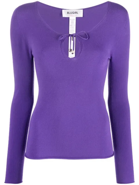 Blugirl keyhole-tie front jumper Purple RF2157MA802