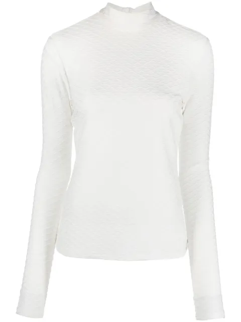 Karl Lagerfeld textured long-sleeve top White 226W1707100