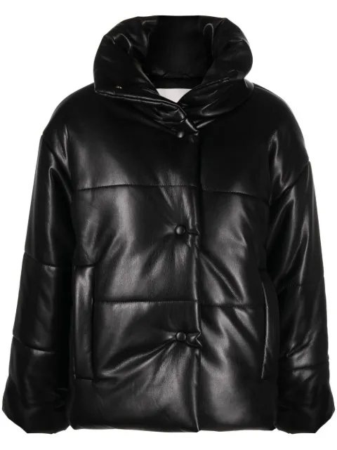 Nanushka Hide padded short faux-leather jacket Black NW22CROW00199