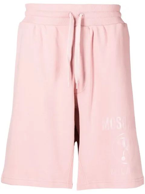 Moschino logo-print track shorts Pink A03027028