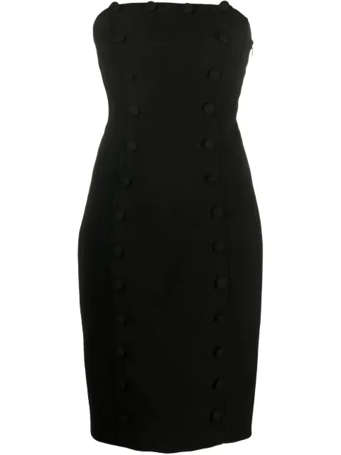 Moschino button-detail strapless mini dress Black A04165524
