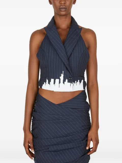 Lourdes pinstripe top Blue LO2SWV01APTR086