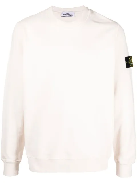 Stone Island Compass-patch crew-neck sweatshirt Neutrals 771563020