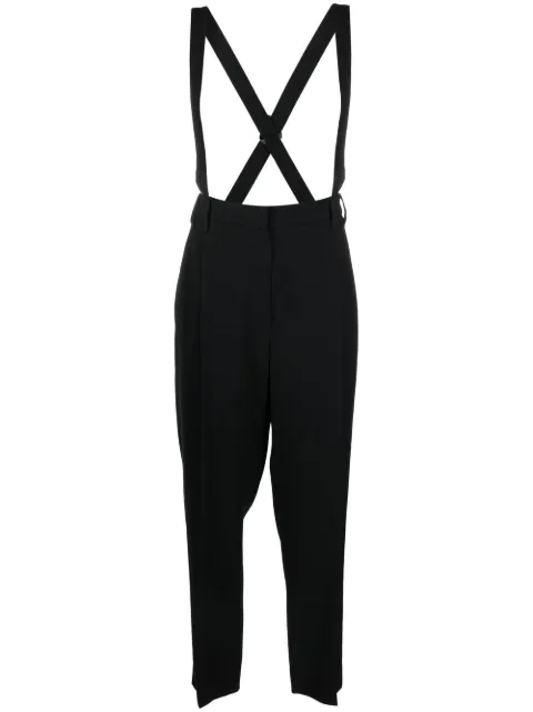 Brunello Cucinelli cropped brace-detail trousers Black MB045P8226C101